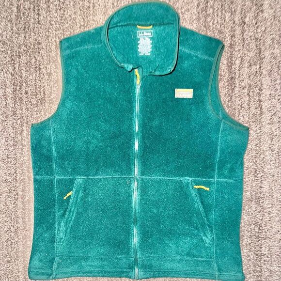 L.L. Bean Men's Polyester Vintage Fleece Mountain Green Outerwear Vest XXL - Picture 4 of 9